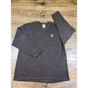 Vintage NFL Authentic CSA Adult Knit V Neck Gray Sweater Size XL